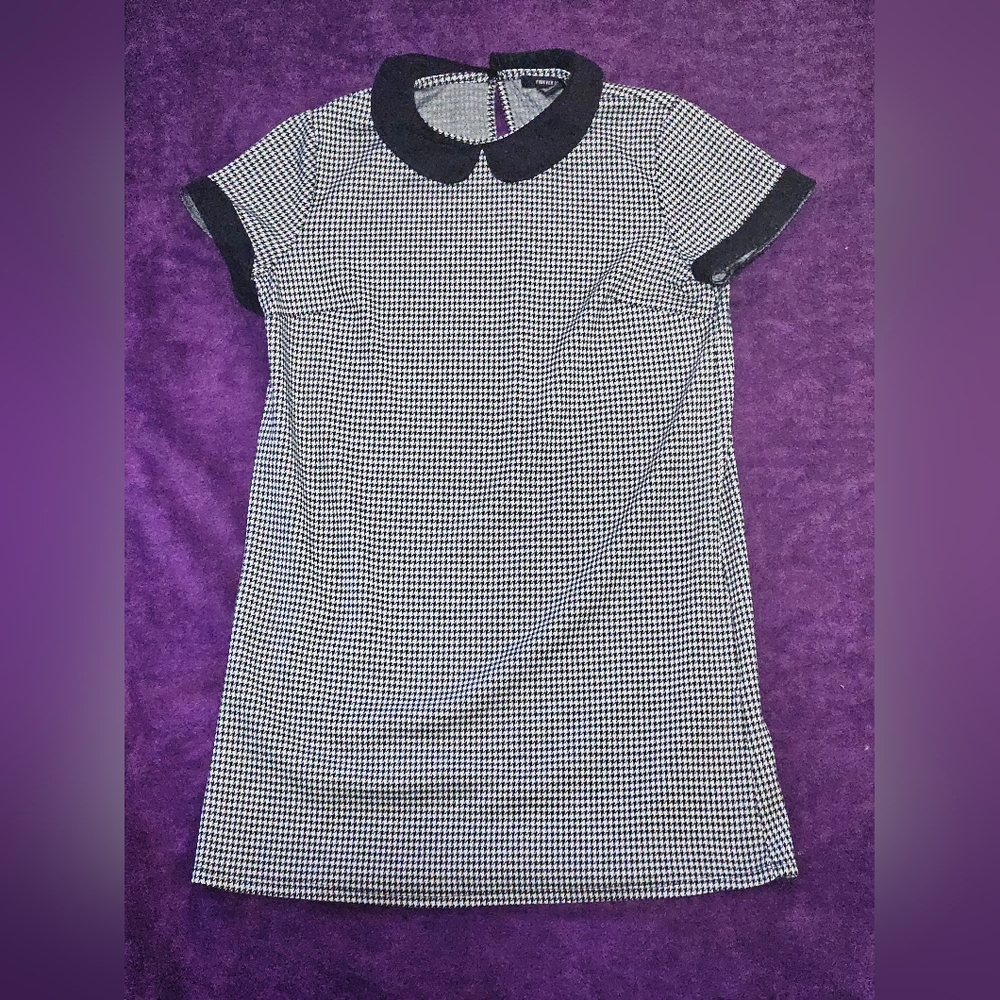Forever 21 Houndstooth Peter Pan Collar Mini Dress M